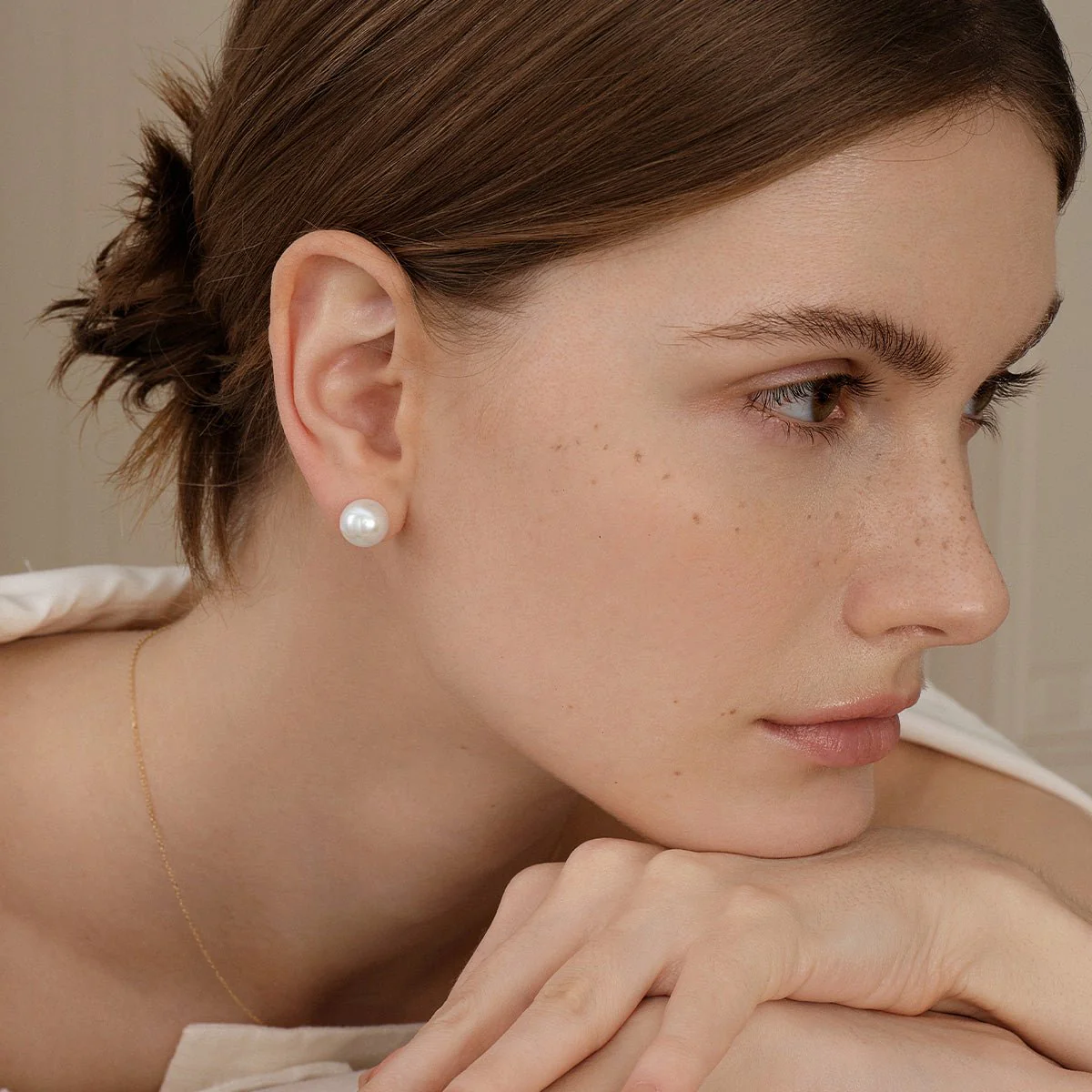 10-11mm Freshwater Edison Pearl 14K Gold Classic Studs Earrings - Image 4