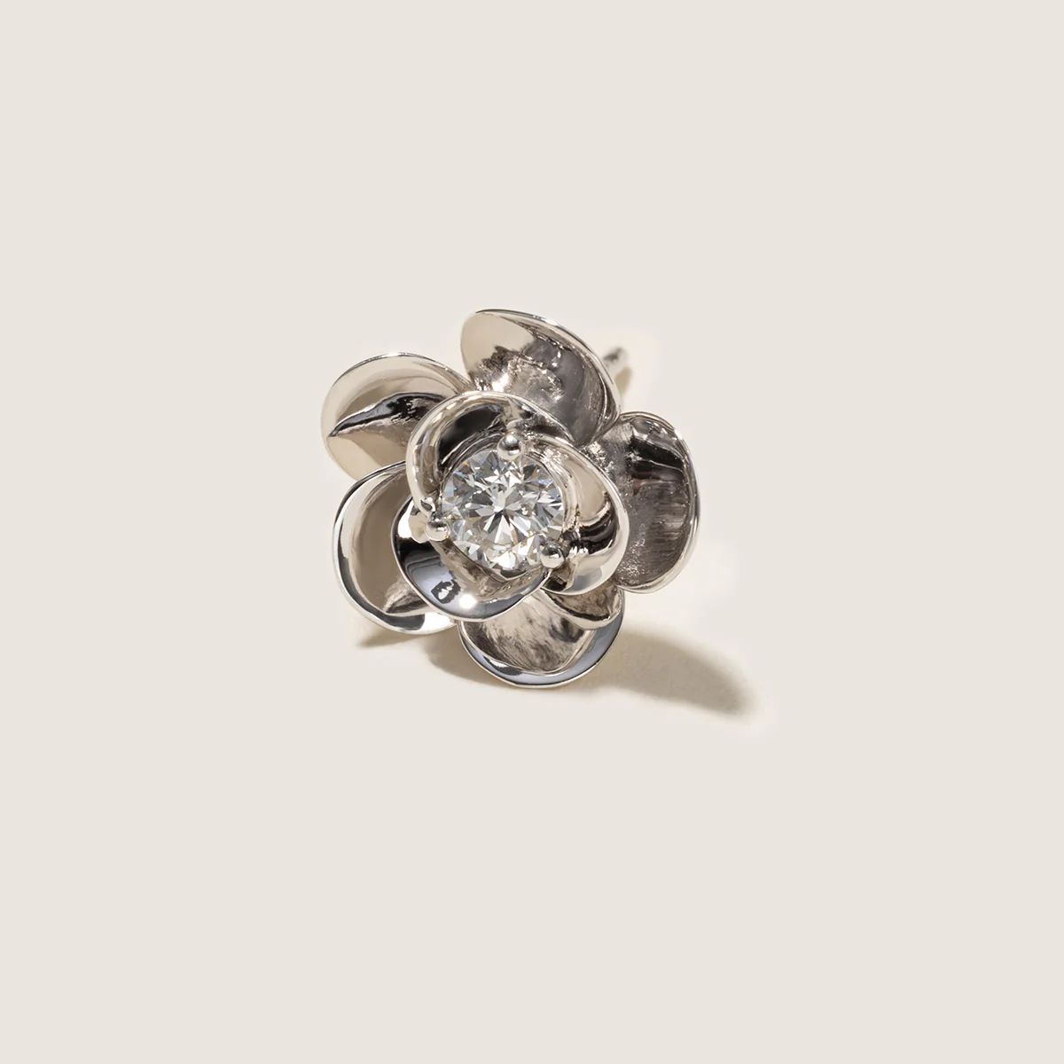 10K White Gold Lab-Grown Diamond Jasmine Stud Earrings - Image 5