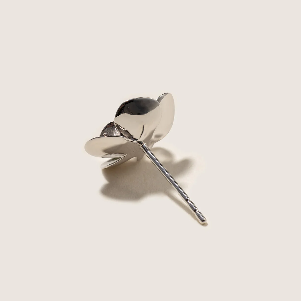 10K White Gold Lab-Grown Diamond Jasmine Stud Earrings - Image 6