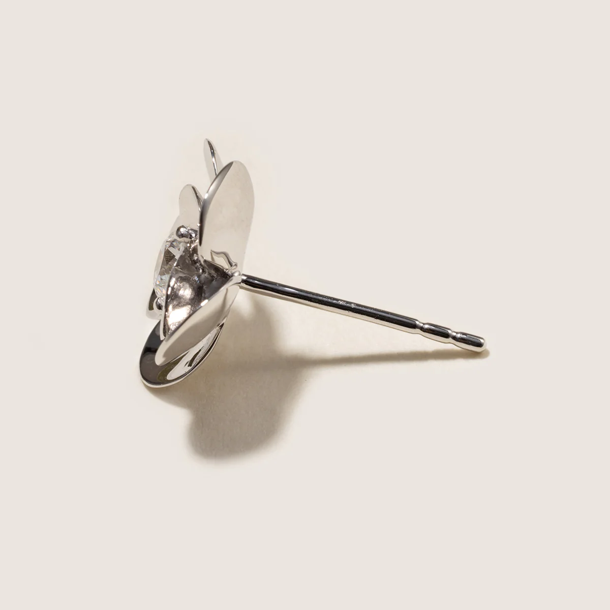 10K White Gold Lab-Grown Diamond Jasmine Stud Earrings - Image 7