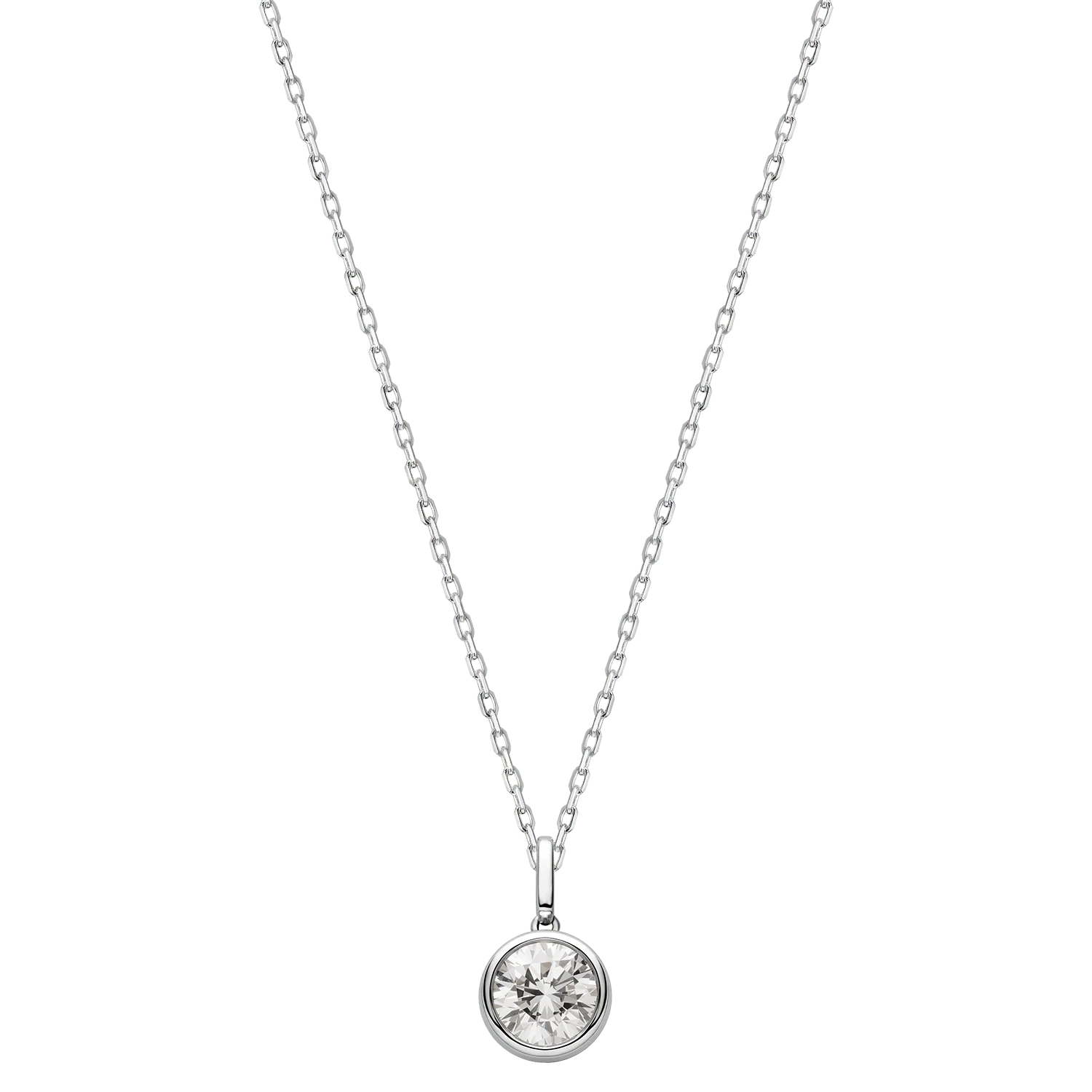 14K Solid Gold Bezel Certified Lab-Grown Diamond Pendant Necklace - Image 10