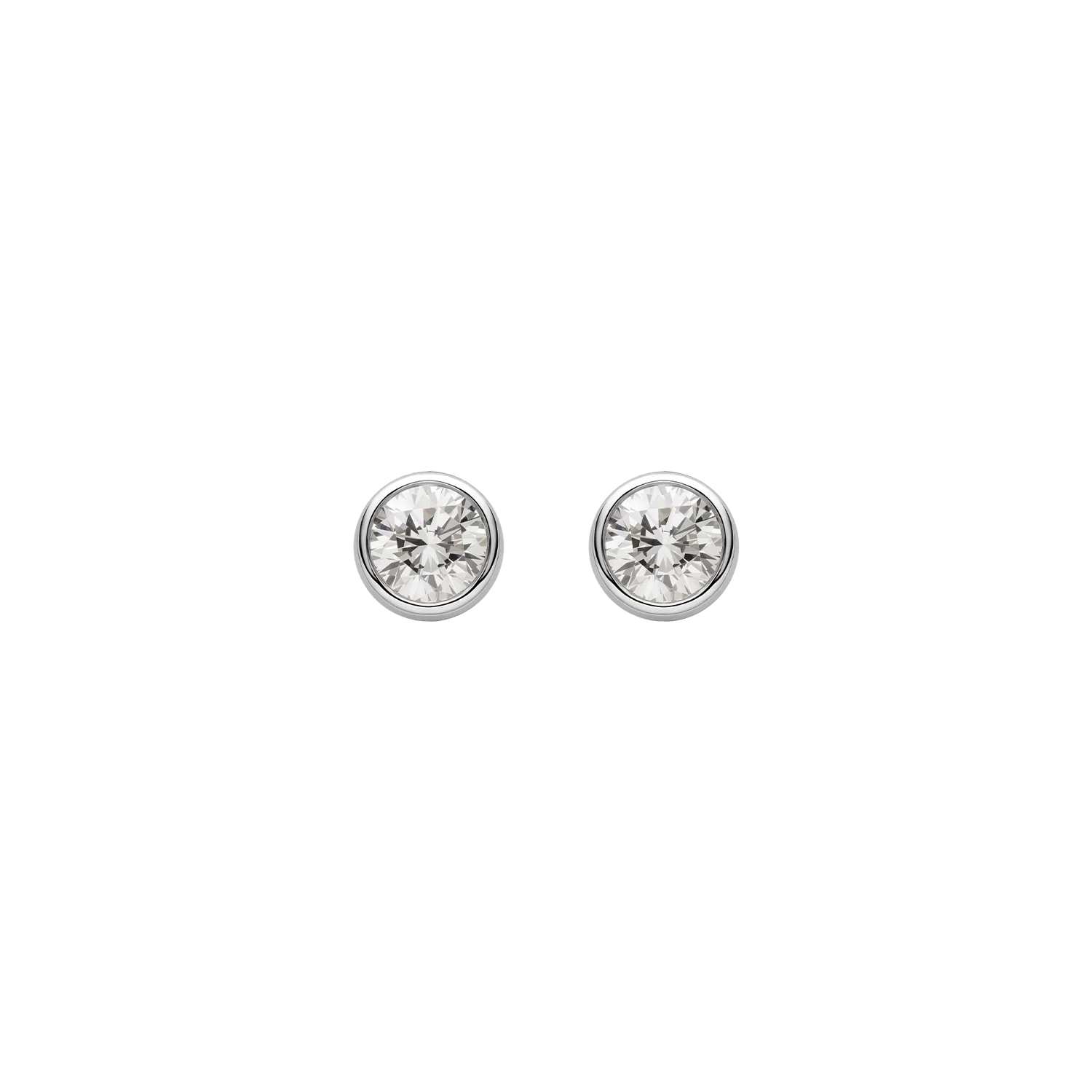 14K Solid Gold Bezel Set Certified Lab-Grown Diamond Stud Earrings - Image 4