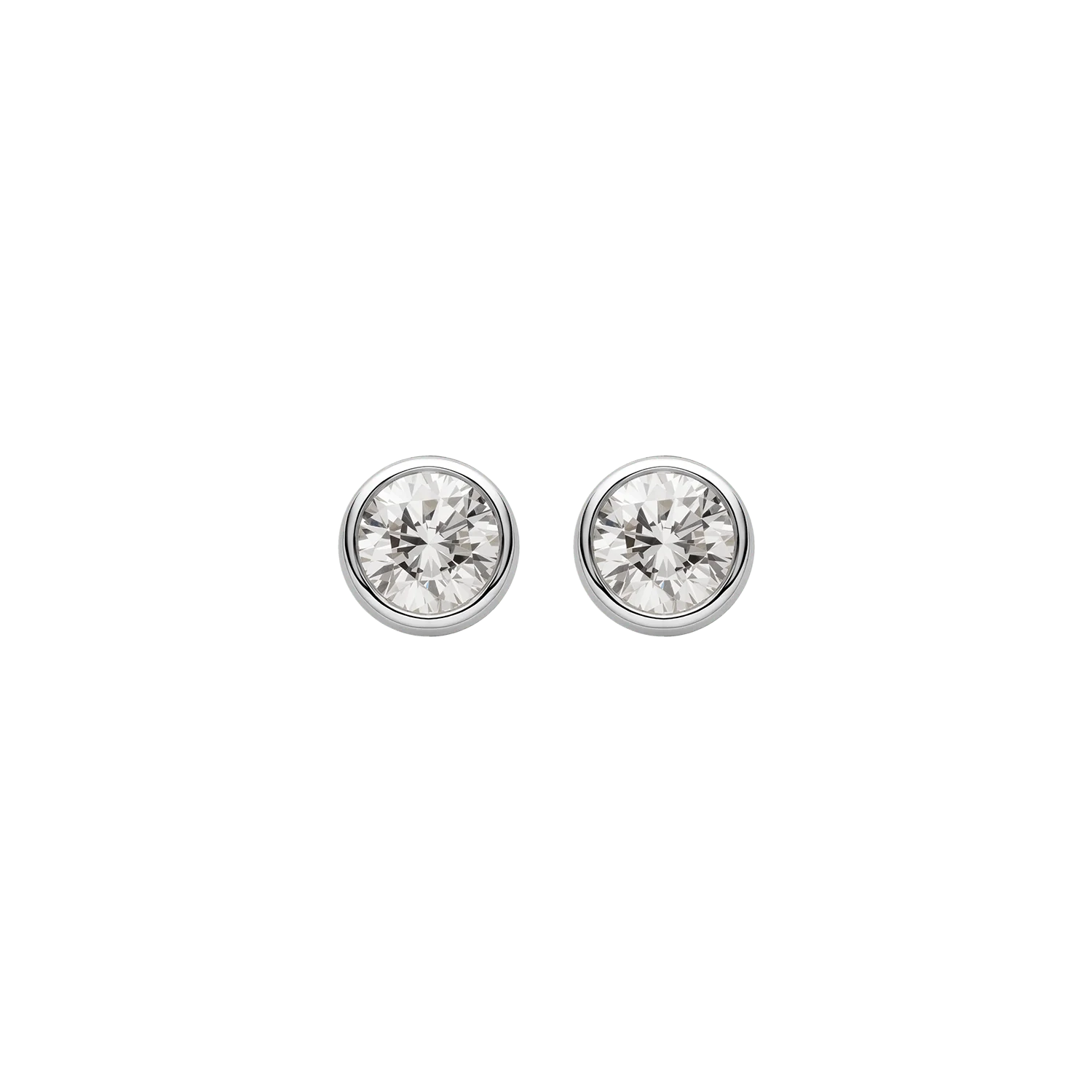 14K Solid Gold Bezel Set Certified Lab-Grown Diamond Stud Earrings - Image 9