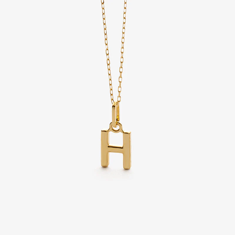 18K Gold Custom Letter Initial Necklace - Image 6