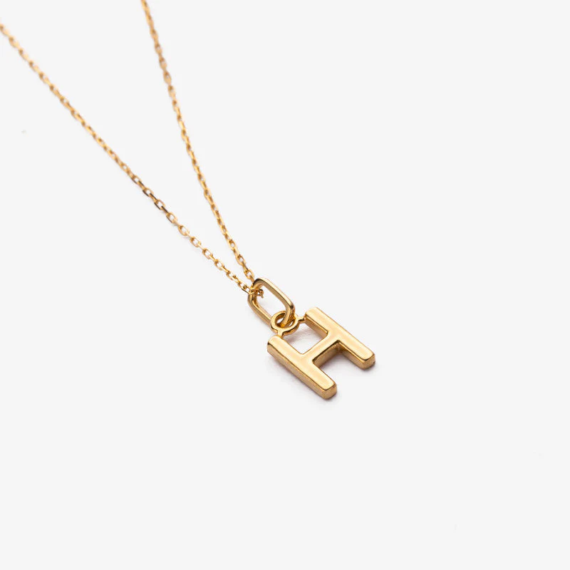 18K Gold Custom Letter Initial Necklace - Image 7