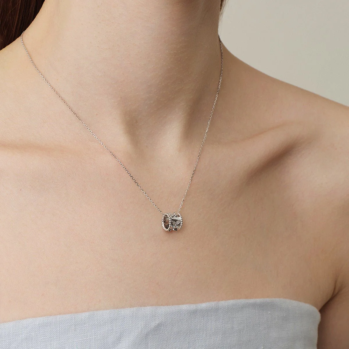 18K Gold Diamond Kaleidoscope Butterfly Necklace - Image 13