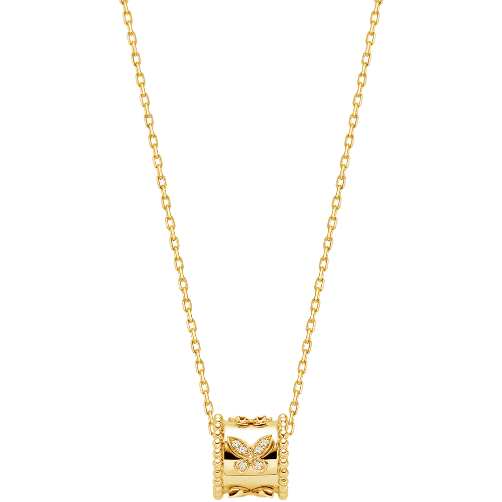 18K Gold Diamond Kaleidoscope Butterfly Necklace - Image 5