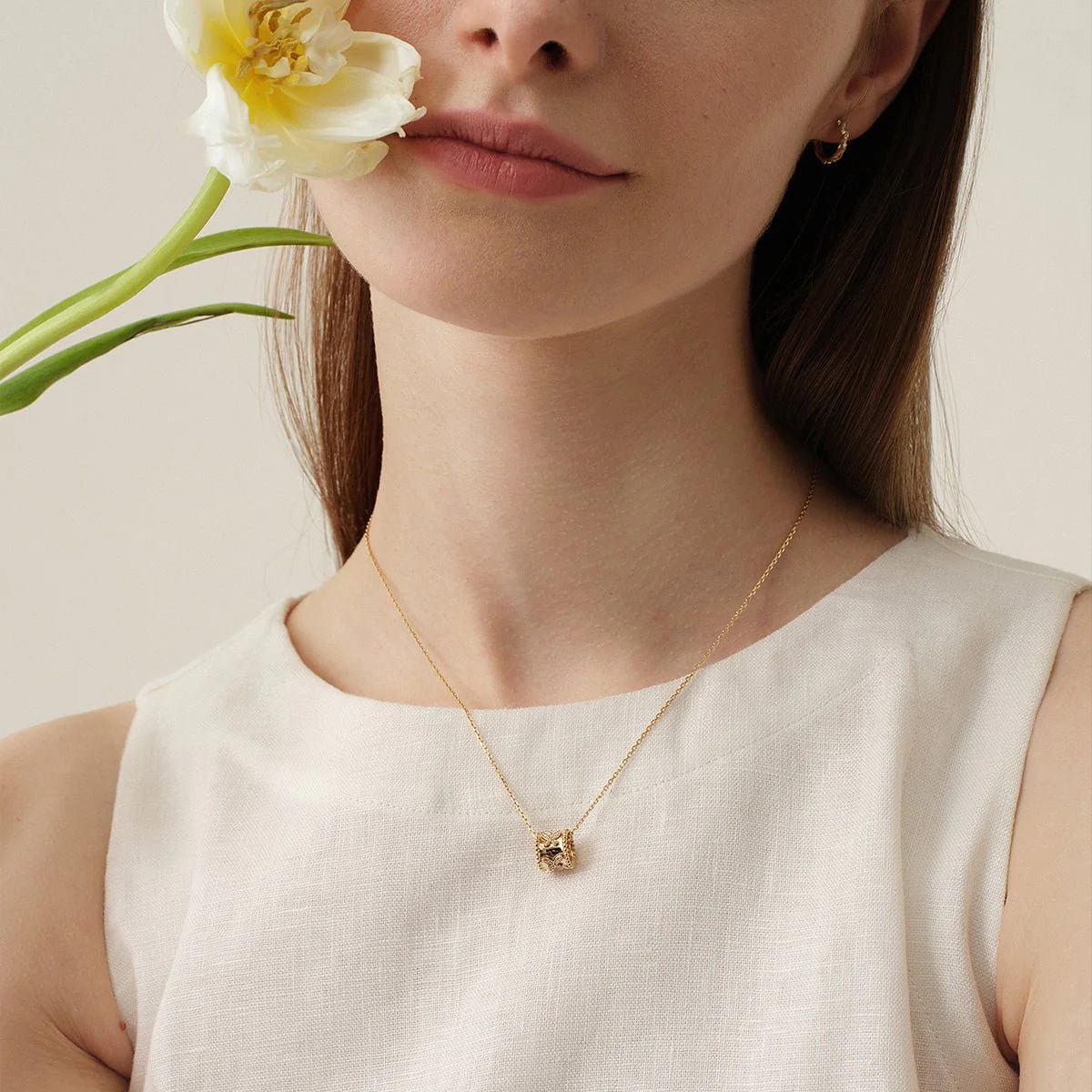 18K Gold Diamond Kaleidoscope Butterfly Necklace - Image 6