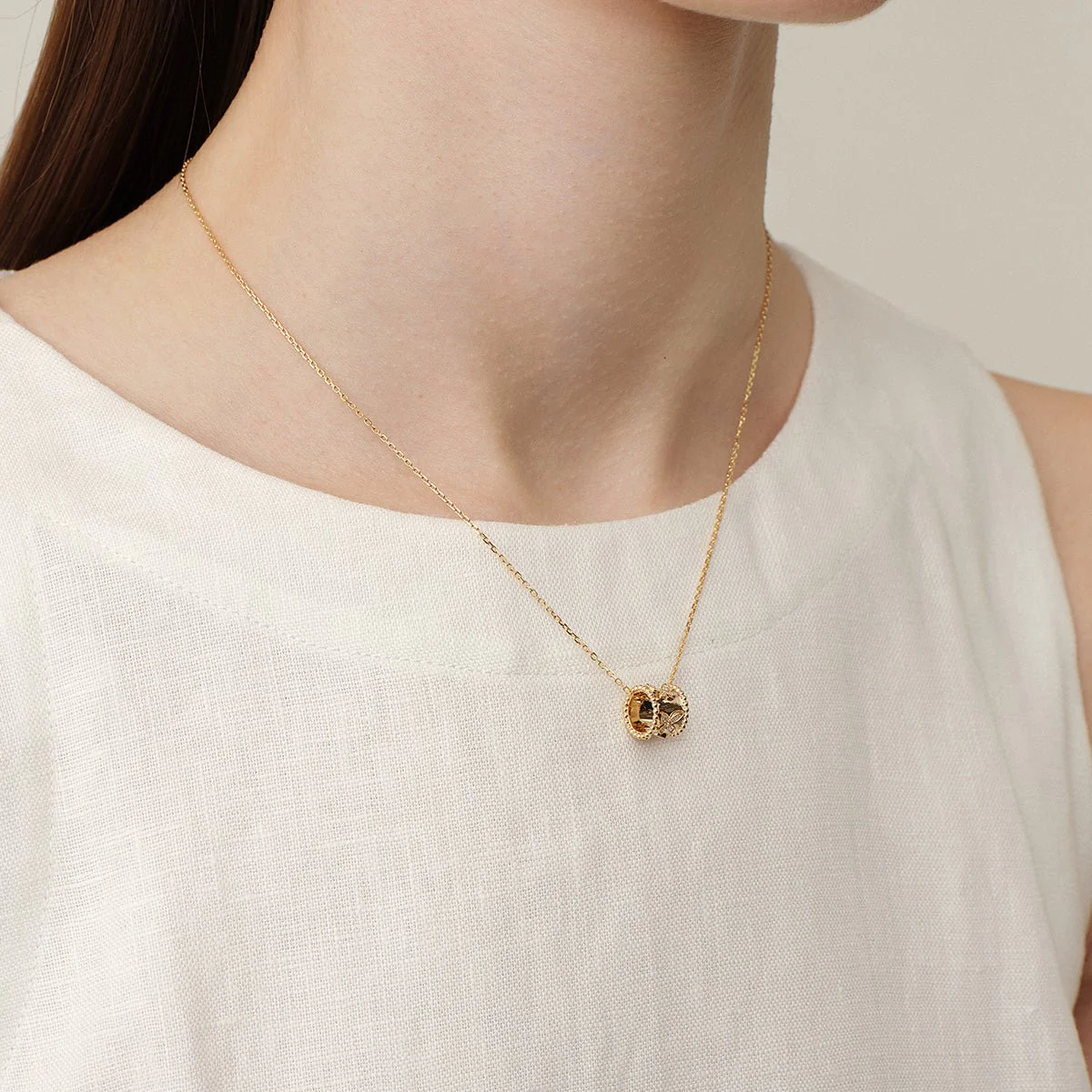 18K Gold Diamond Kaleidoscope Butterfly Necklace - Image 8