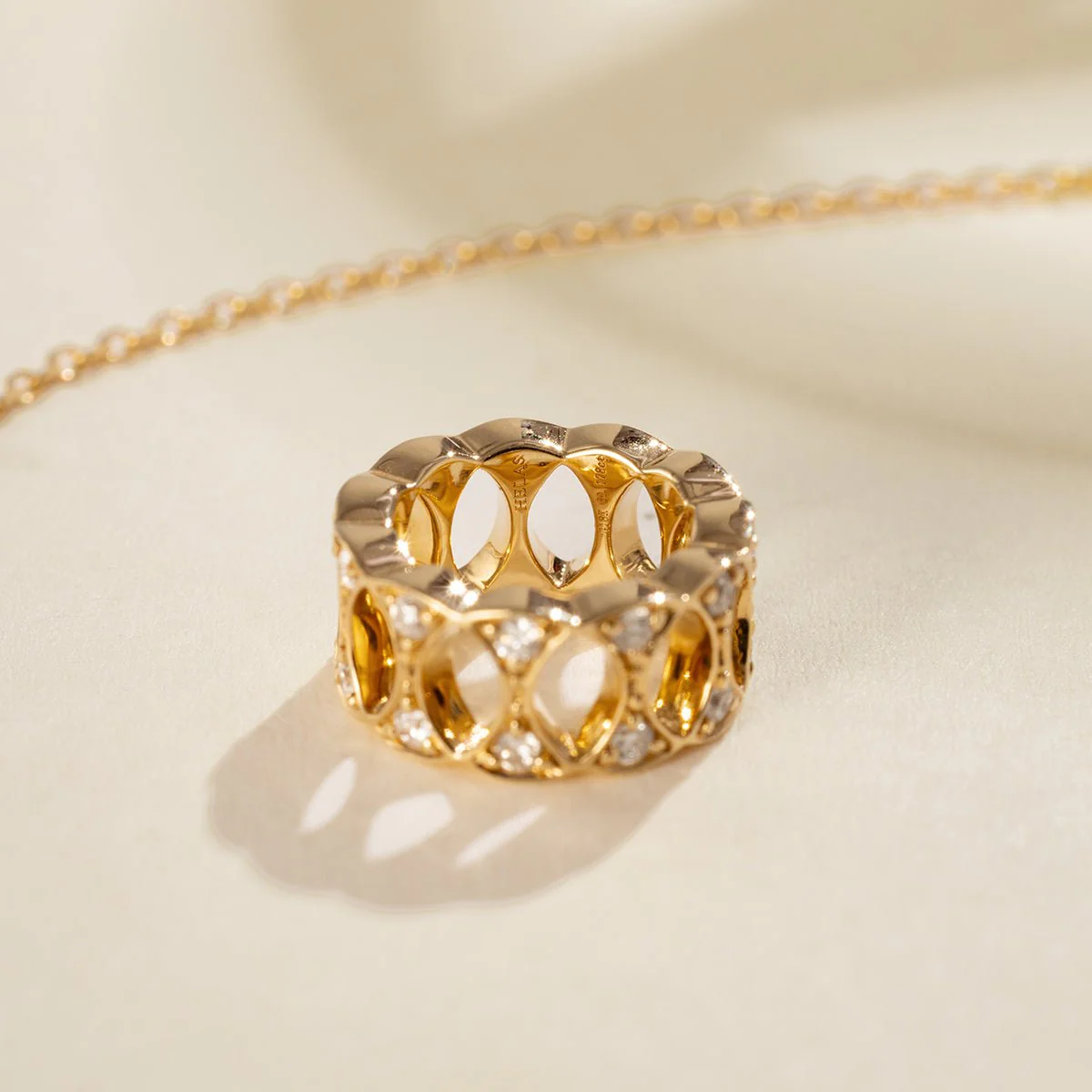18K Gold Diamond Lucky Continuous Pendant Necklace - Image 6