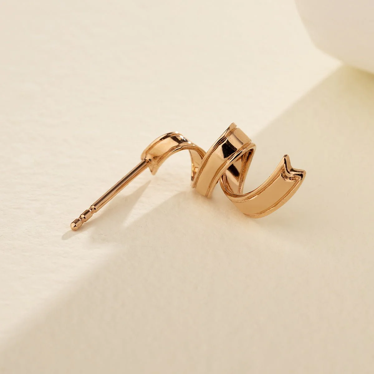 18K 14K Rose Gold Silk Ribbon Earrings - Image 5