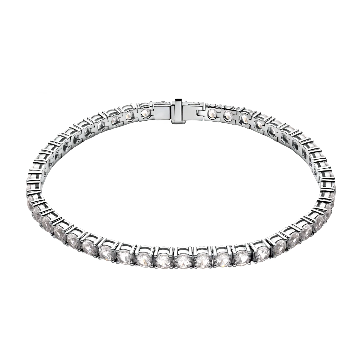 925 Sterling Silver Lab-Grown White Sapphire Tennis Bracelet - Image 4