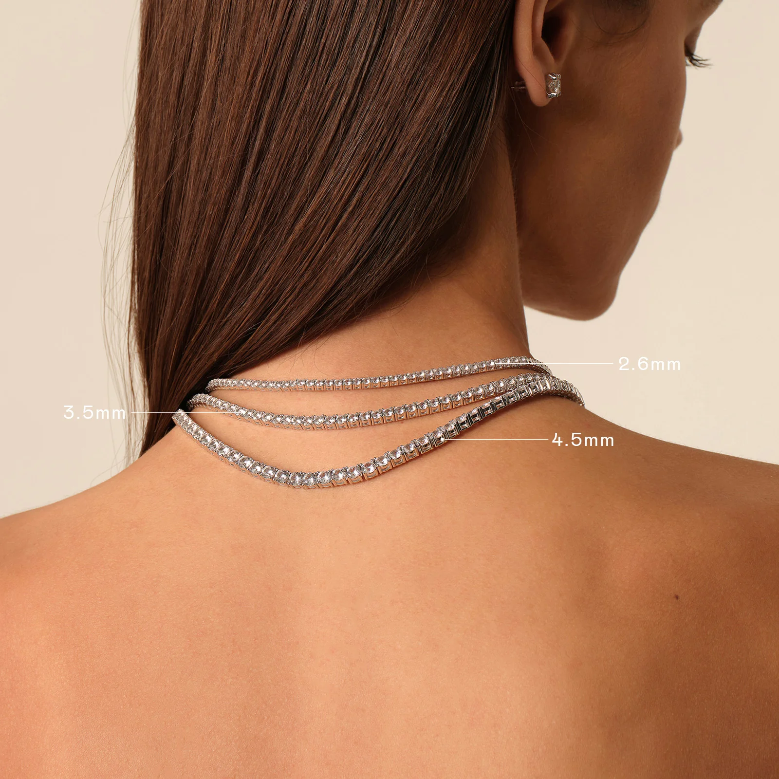925 Sterling Silver Lab-Grown White Sapphire Tennis Necklace - Image 11