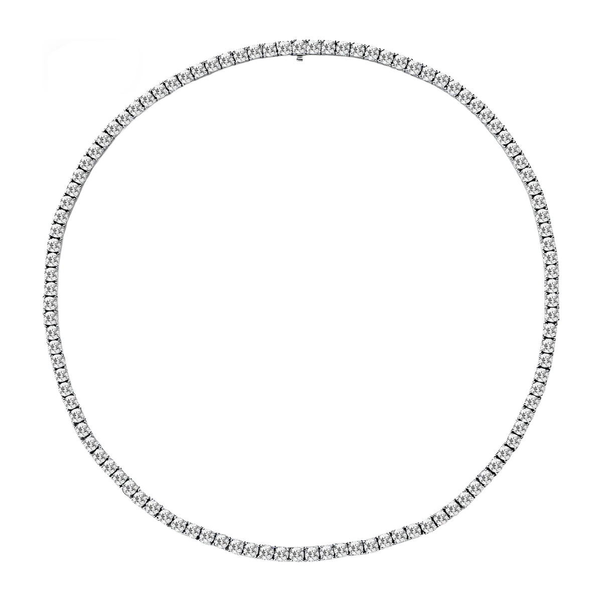 925 Sterling Silver Lab-Grown White Sapphire Tennis Necklace - Image 4