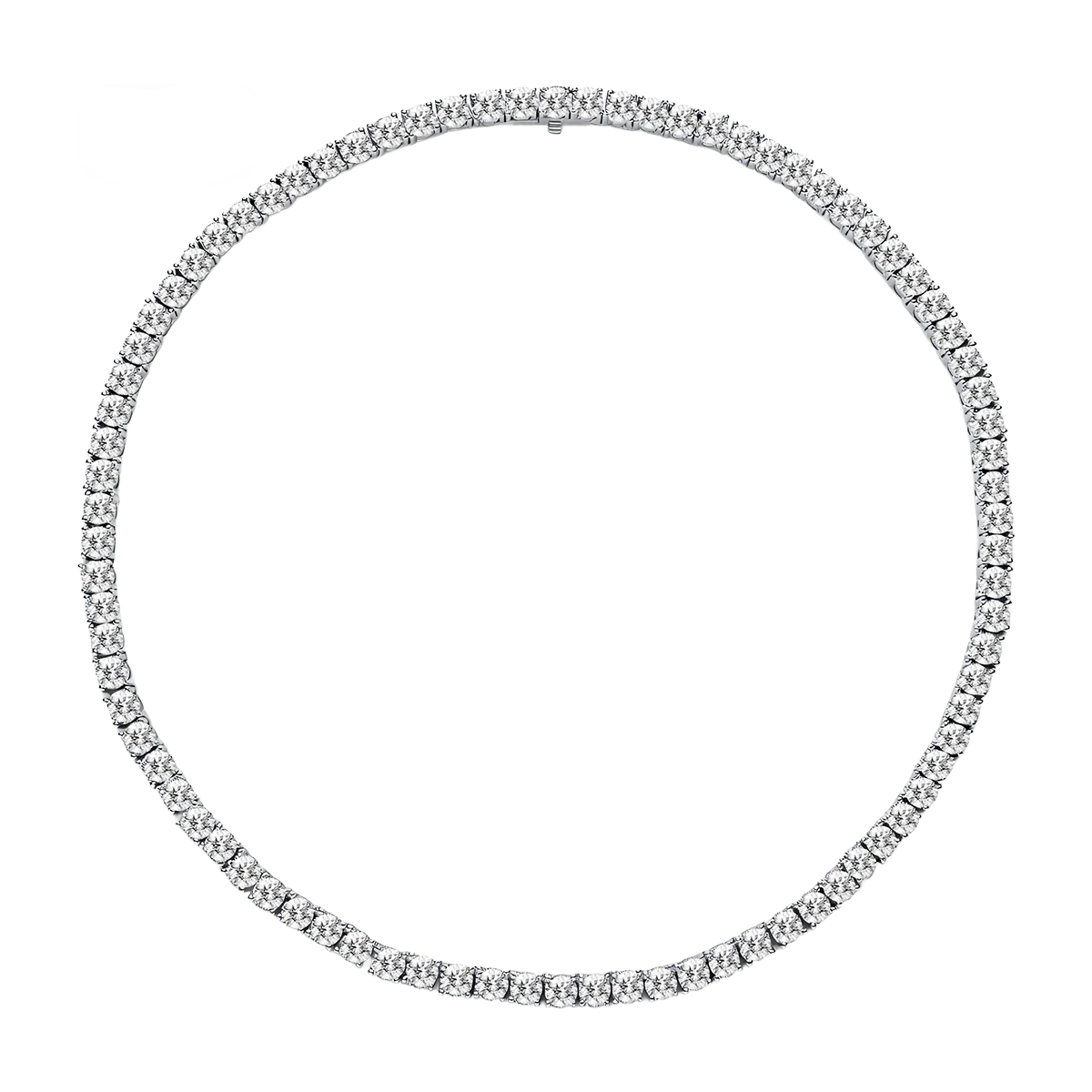 925 Sterling Silver Lab-Grown White Sapphire Tennis Necklace - Image 7