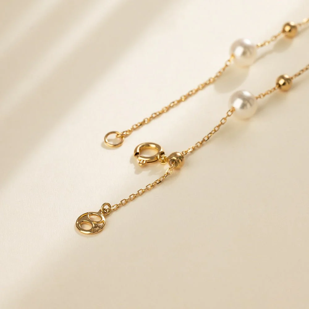 Akoya Pearl 18K Gold Baby's Breath Fashion Bracelet - Image 5