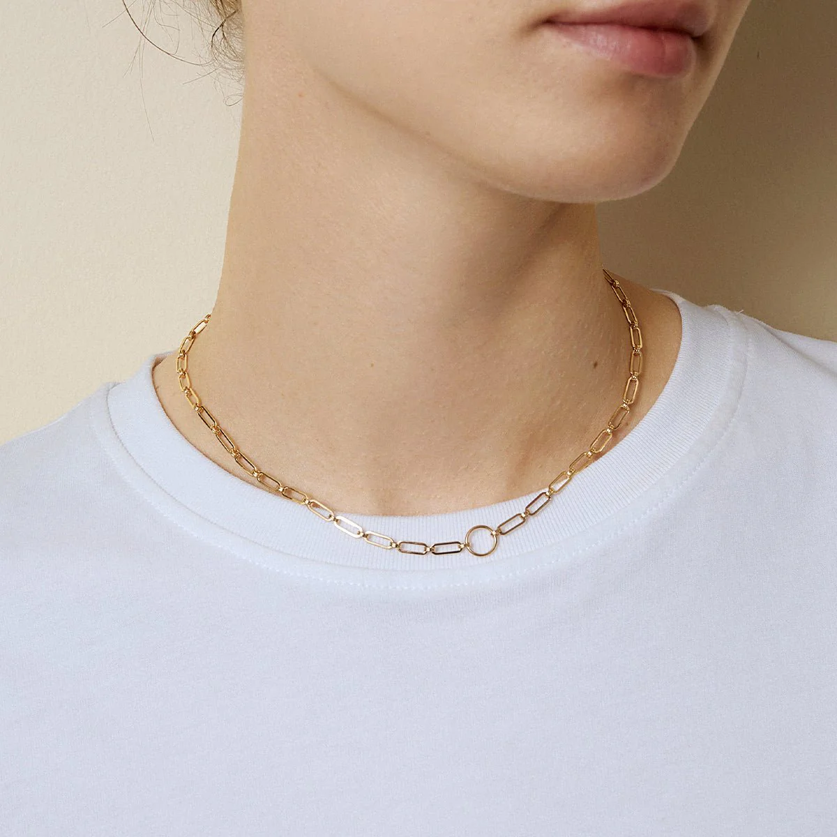 Akoya Pearl 18K Gold Diamond Lever Pendant Interlock Necklace - Image 4