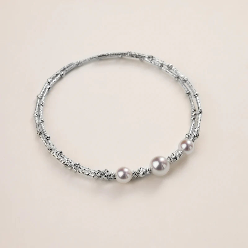 Akoya Pearl 18K Gold Double-Layer Stretch Bracelet - Image 5