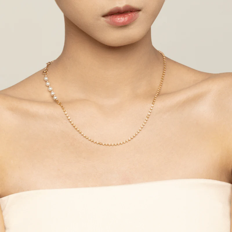 Akoya Pearl 18K Gold Elegant Style Extender Chain Necklace - Image 5