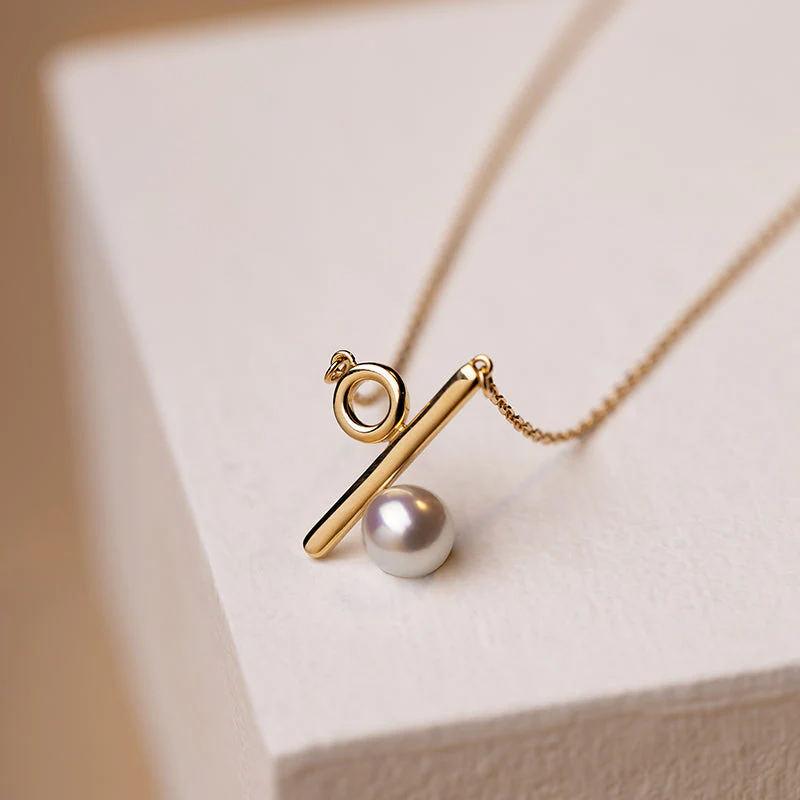 Akoya Pearl 18K Gold Percentage Necklace - Image 3