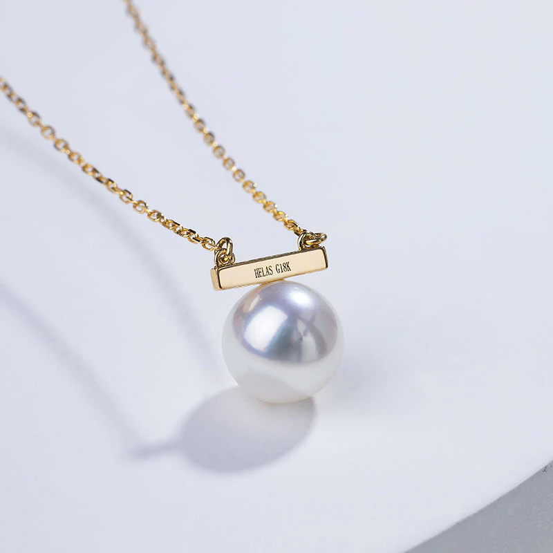 Akoya Pearl 18K Gold Whole Rest Note Necklace - Image 8