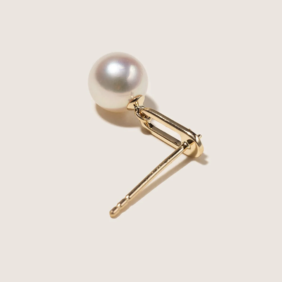 Akoya Pearl 9K Gold Lab-Grown Diamonds Annular Drop Earrings - Image 4