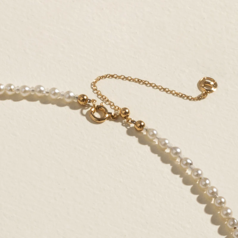 Akoya Silver Blue Baroque Pearl 18K Gold Tide Gradient Strand Necklace - Image 5