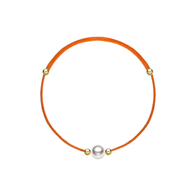 Akoya Saltwater Pearl 18K Gold String Bracelet - Image 3