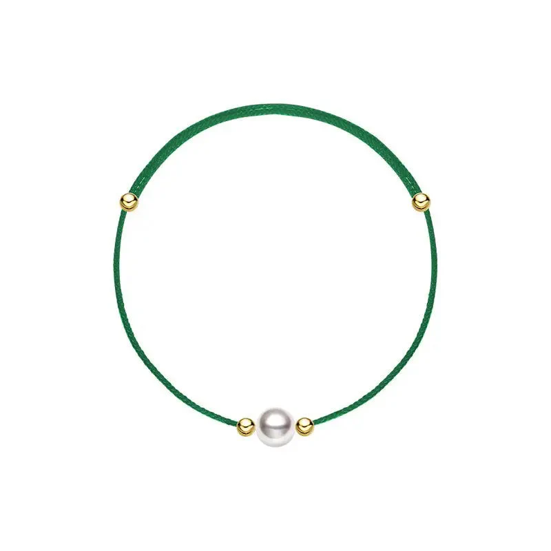 Akoya Saltwater Pearl 18K Gold String Bracelet - Image 6