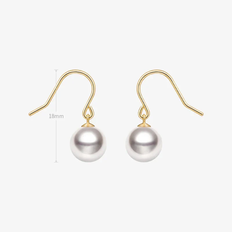 Akoya Pearl 18K Gold Classic Hook Earrings - Image 7