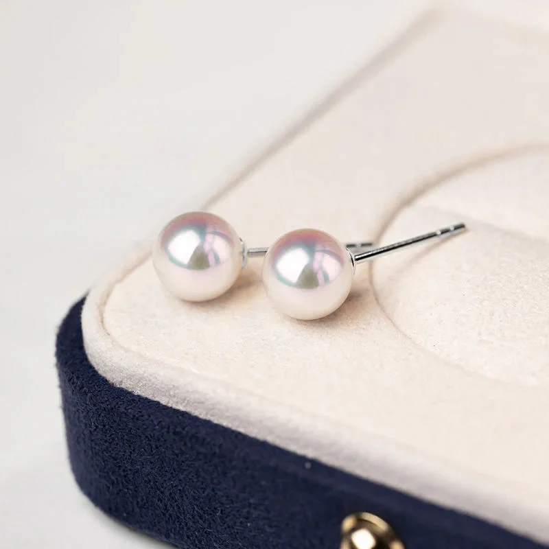 18K Gold Petite Bulb Stud Earrings - Image 6