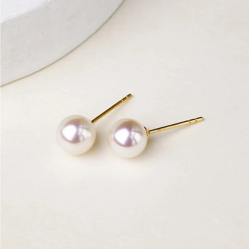 18K Gold Petite Bulb Stud Earrings - Image 8