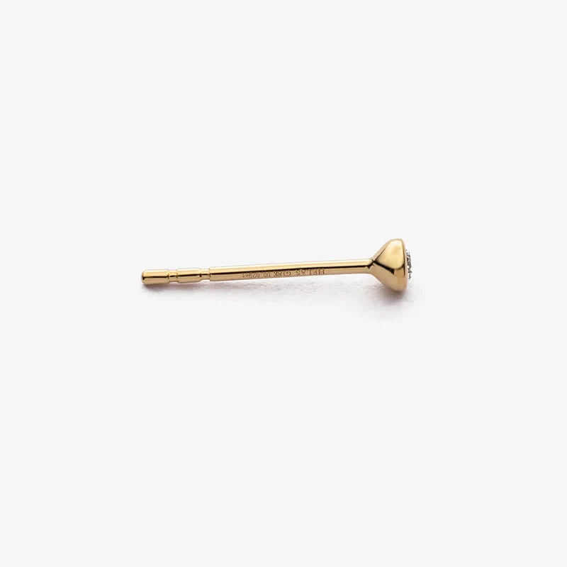 18K Gold Petite Delicate Diamond Stud Earrings - Image 8