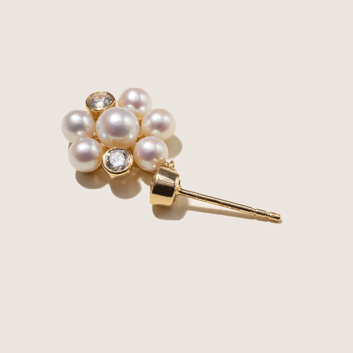 Freshwater Pearl 10K Gold Lab-Grown Diamond Dandelion Drop Earrings - Image 10