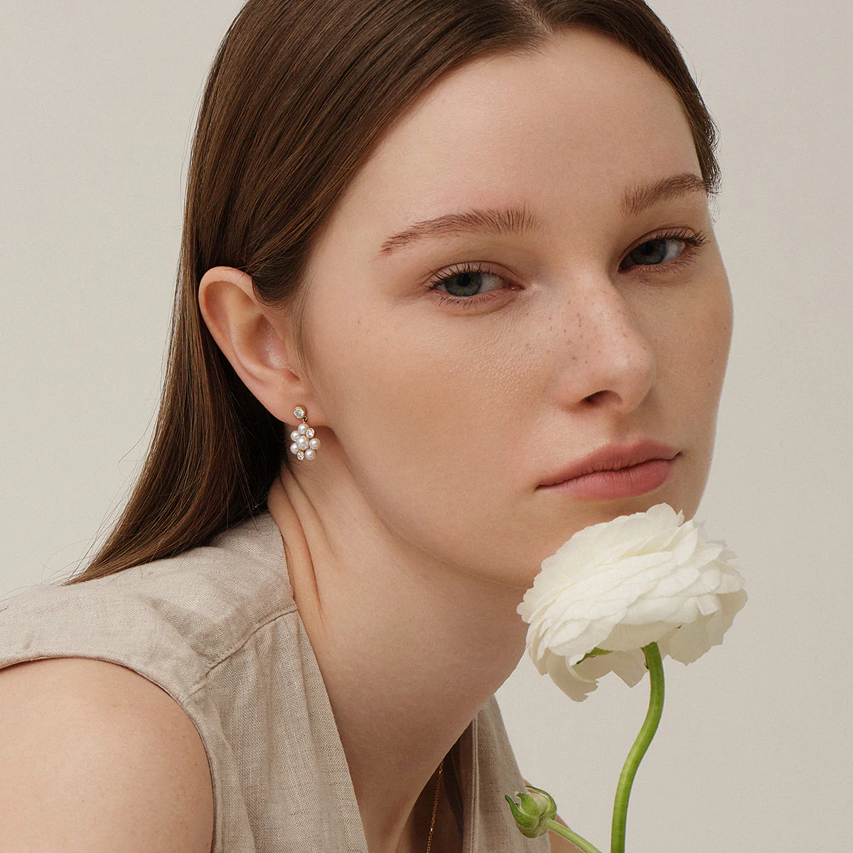 Freshwater Pearl 10K Gold Lab-Grown Diamond Dandelion Drop Earrings - Image 4