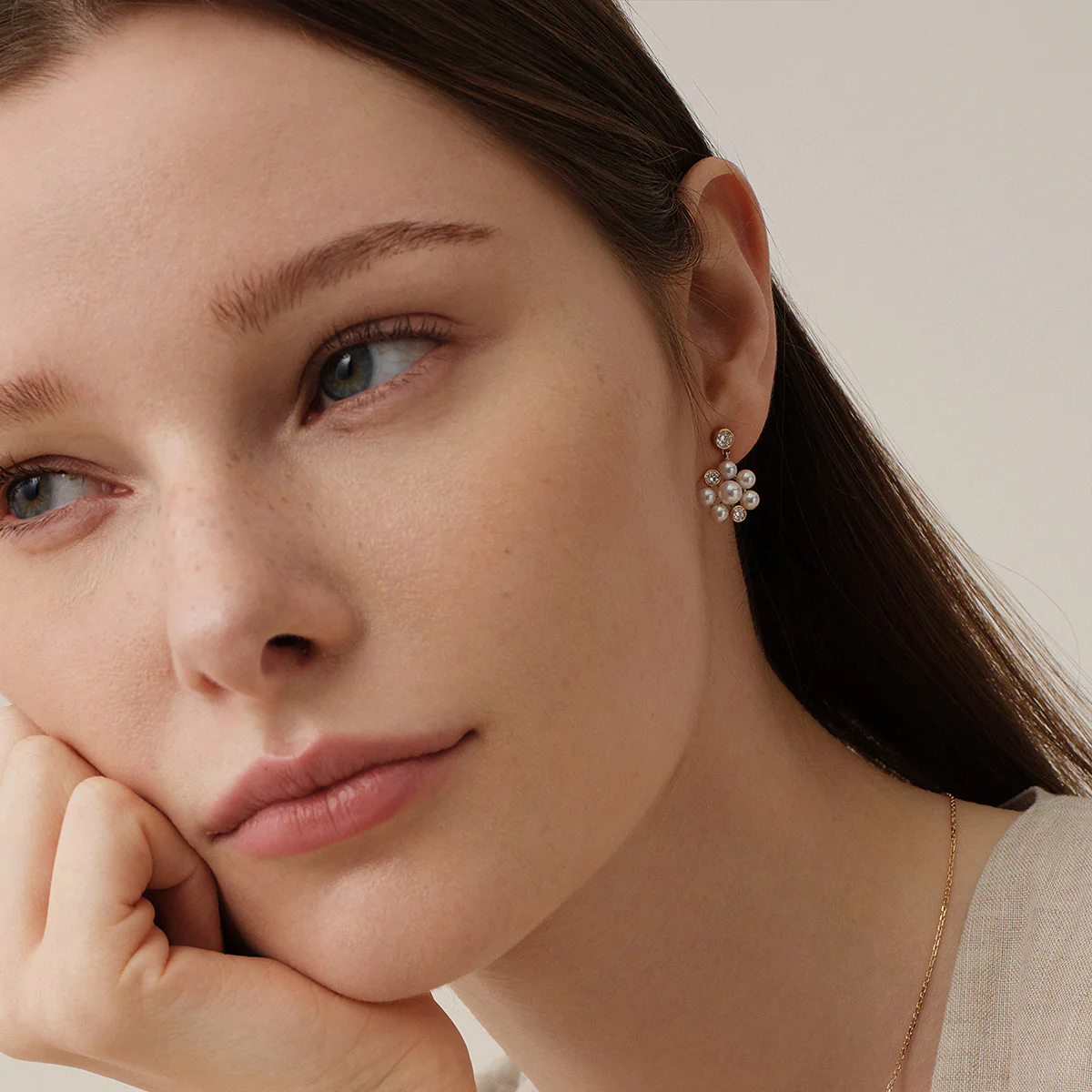 Freshwater Pearl 10K Gold Lab-Grown Diamond Dandelion Drop Earrings - Image 6