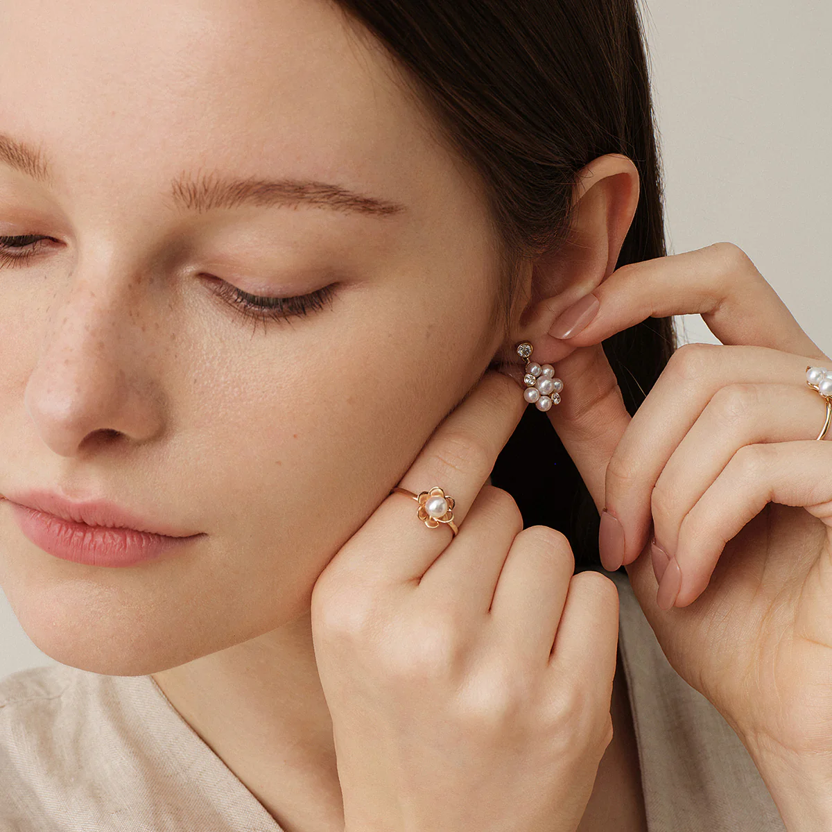 Freshwater Pearl 10K Gold Lab-Grown Diamond Dandelion Drop Earrings - Image 8