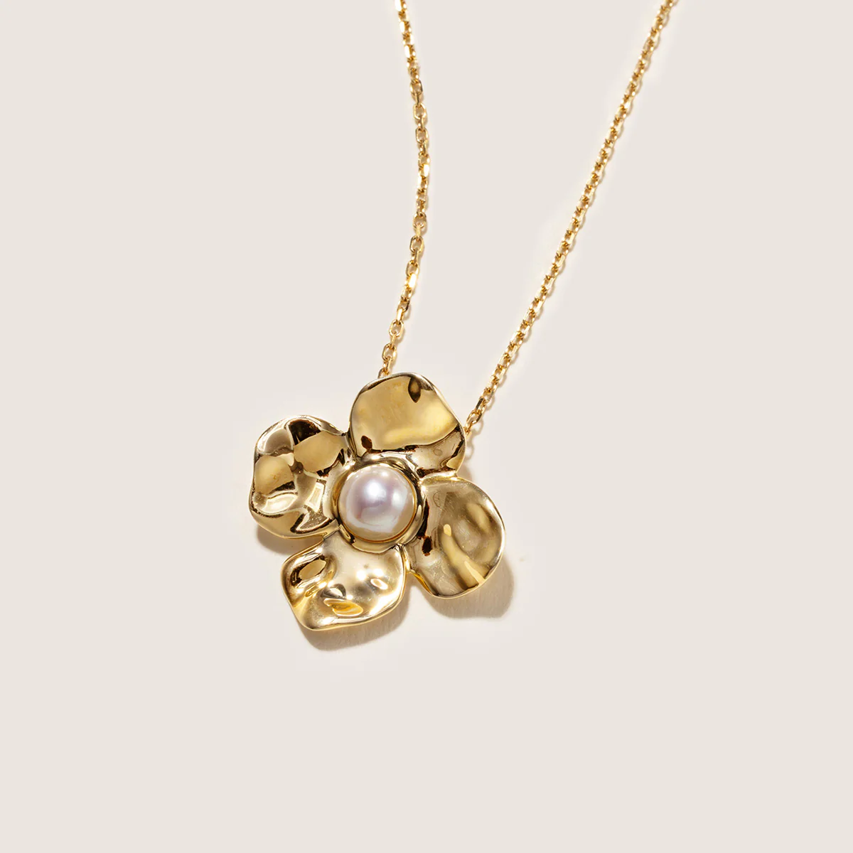 Freshwater Pearl 10K Gold Wild Bloom Pendant Necklace - Image 5