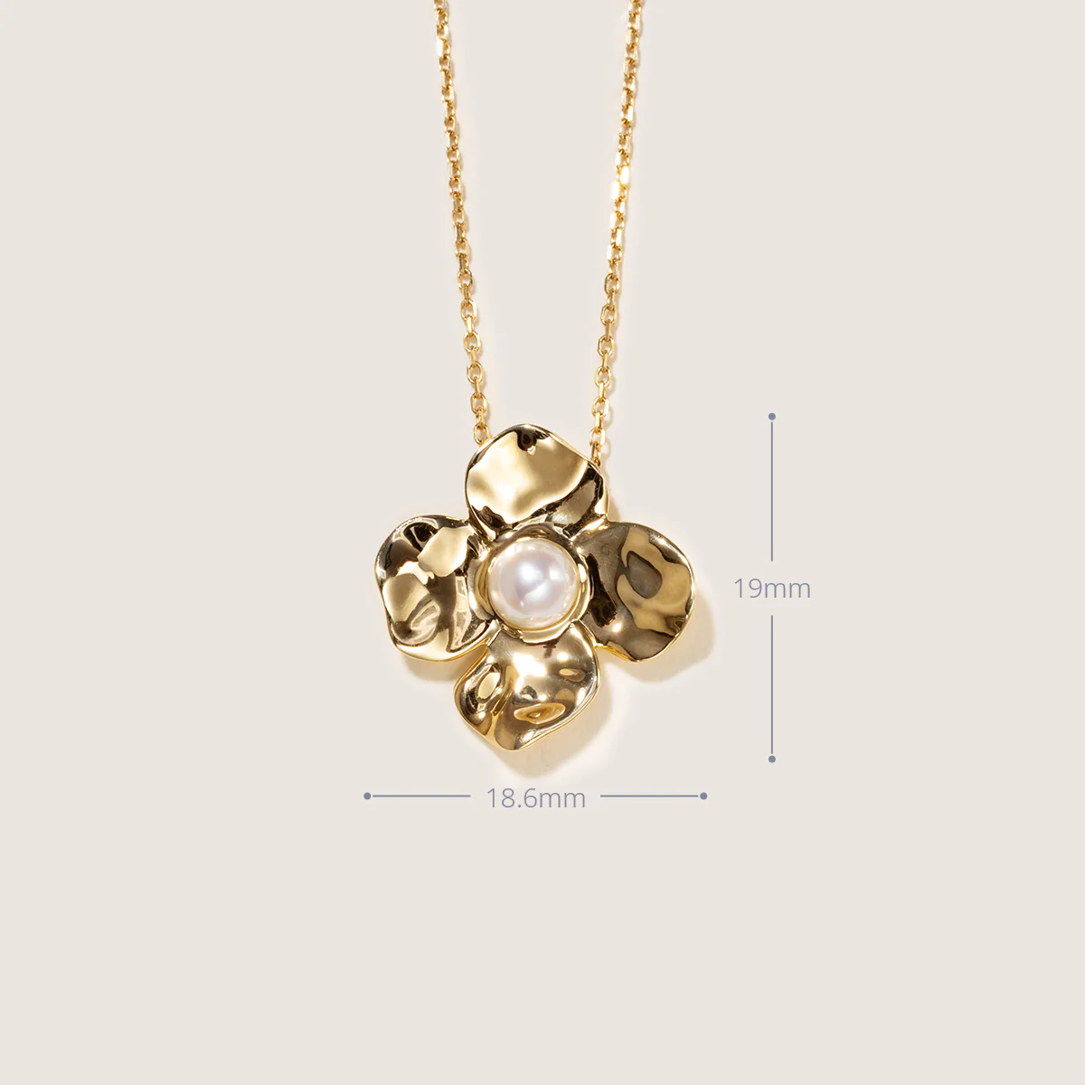 Freshwater Pearl 10K Gold Wild Bloom Pendant Necklace - Image 7