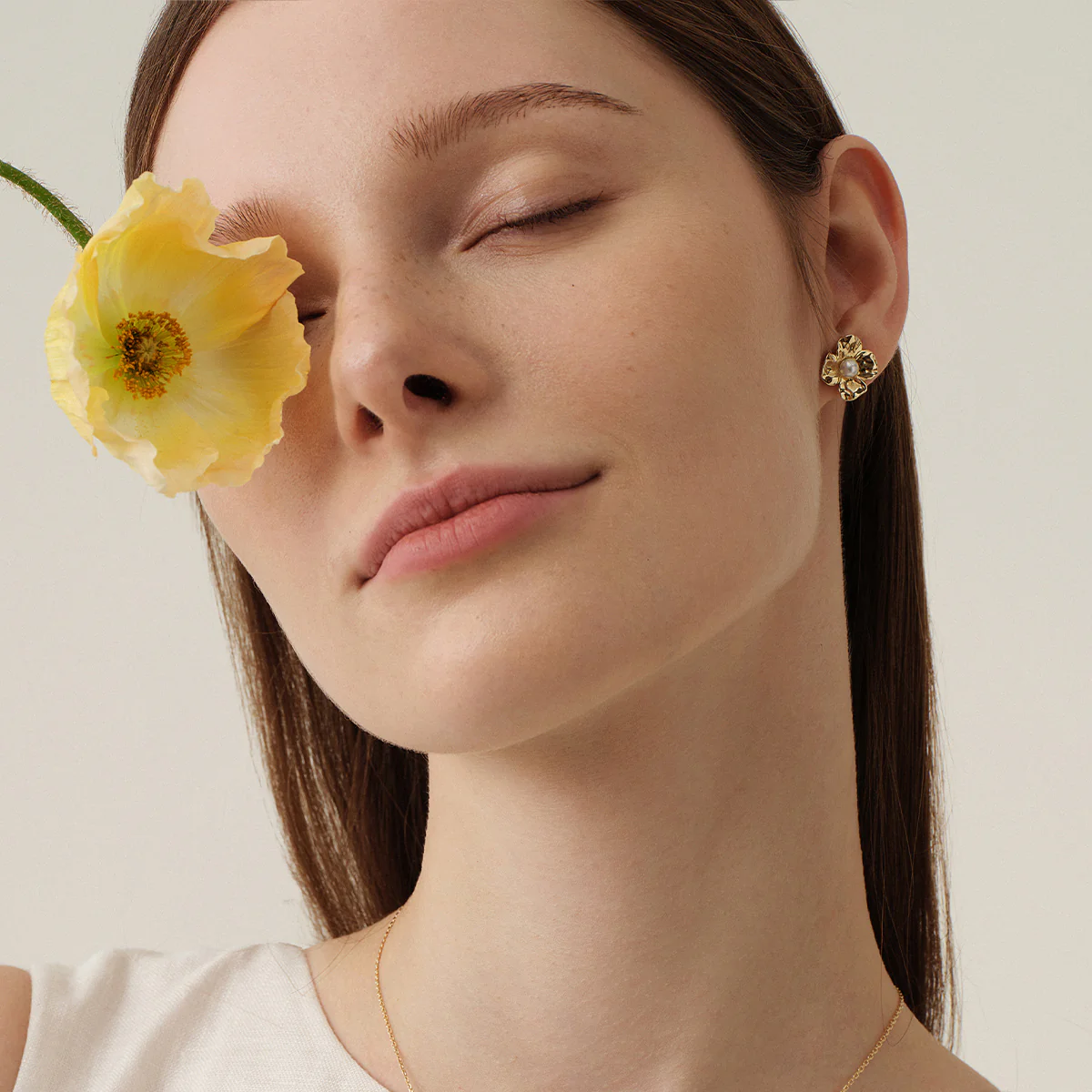 Freshwater Pearl 10K Gold Wild Bloom Stud Earrings - Image 6