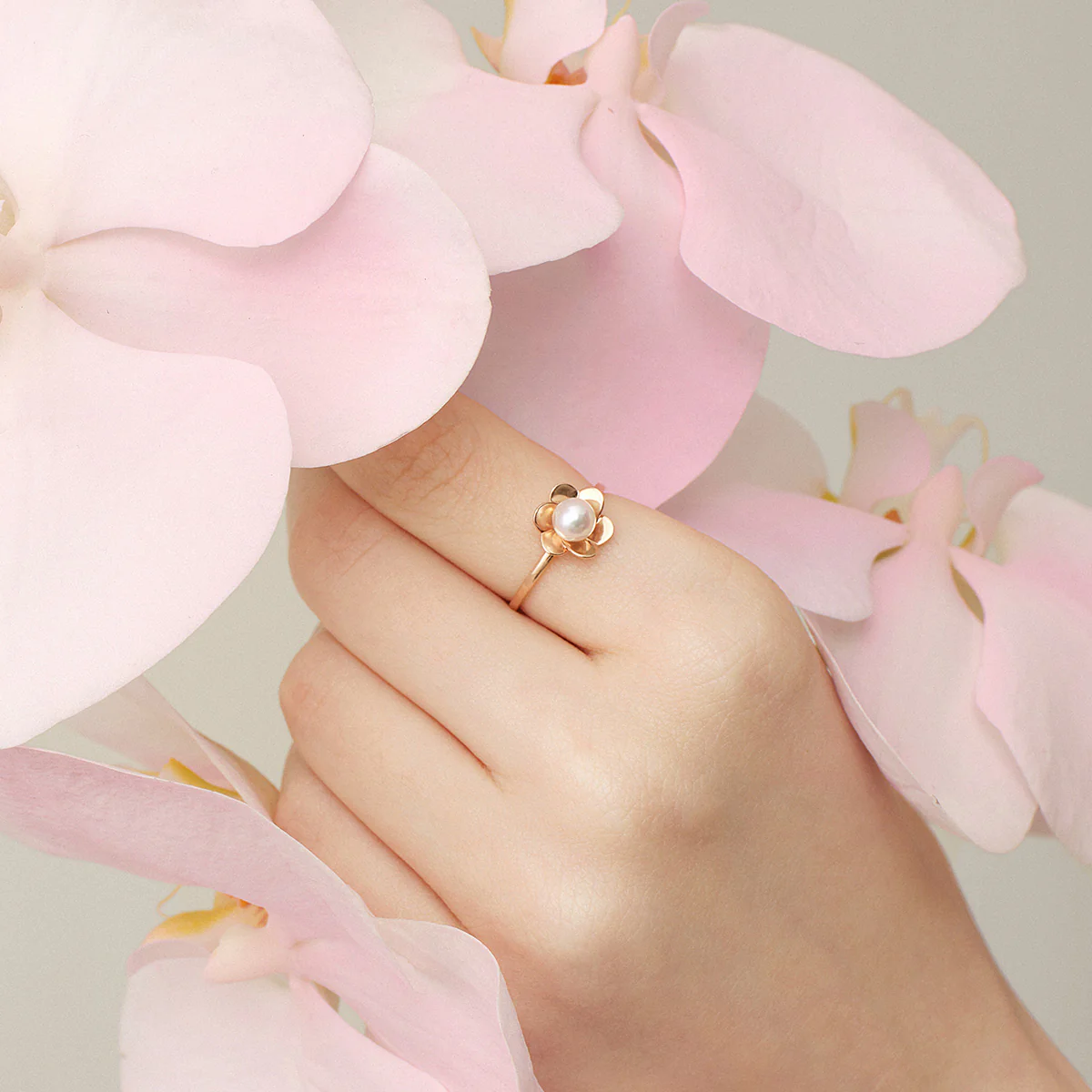Freshwater Pearl 10K Rose Gold Bloom Dew Ring - Image 4