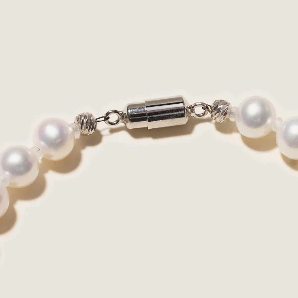 Freshwater Pearl 925 Silver Magnetic Clasp Snap Strand Bracelet - Image 5