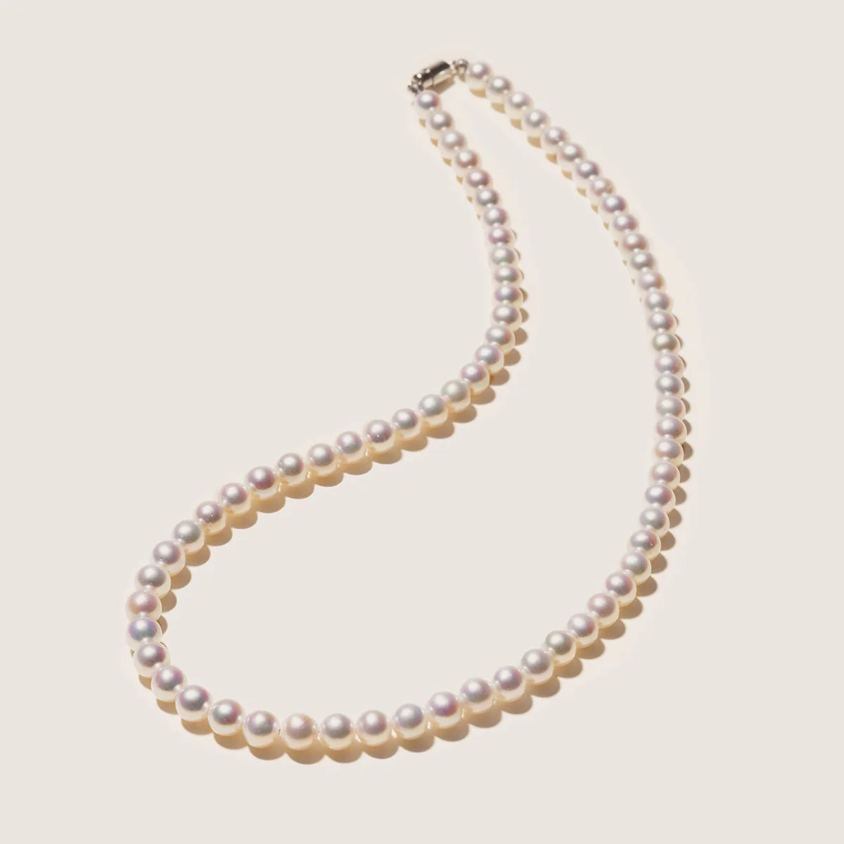 Freshwater Pearl 925 Silver Magnetic Clasp Snap Strand Necklace - Image 3