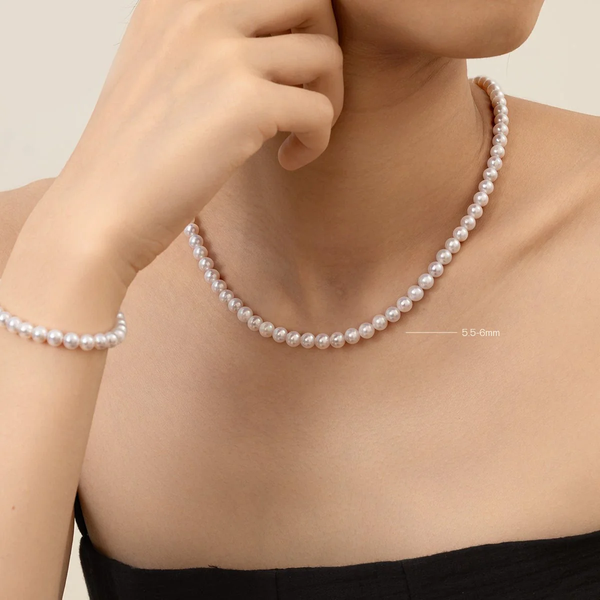 Freshwater Pearl 925 Silver Magnetic Clasp Snap Strand Necklace - Image 4
