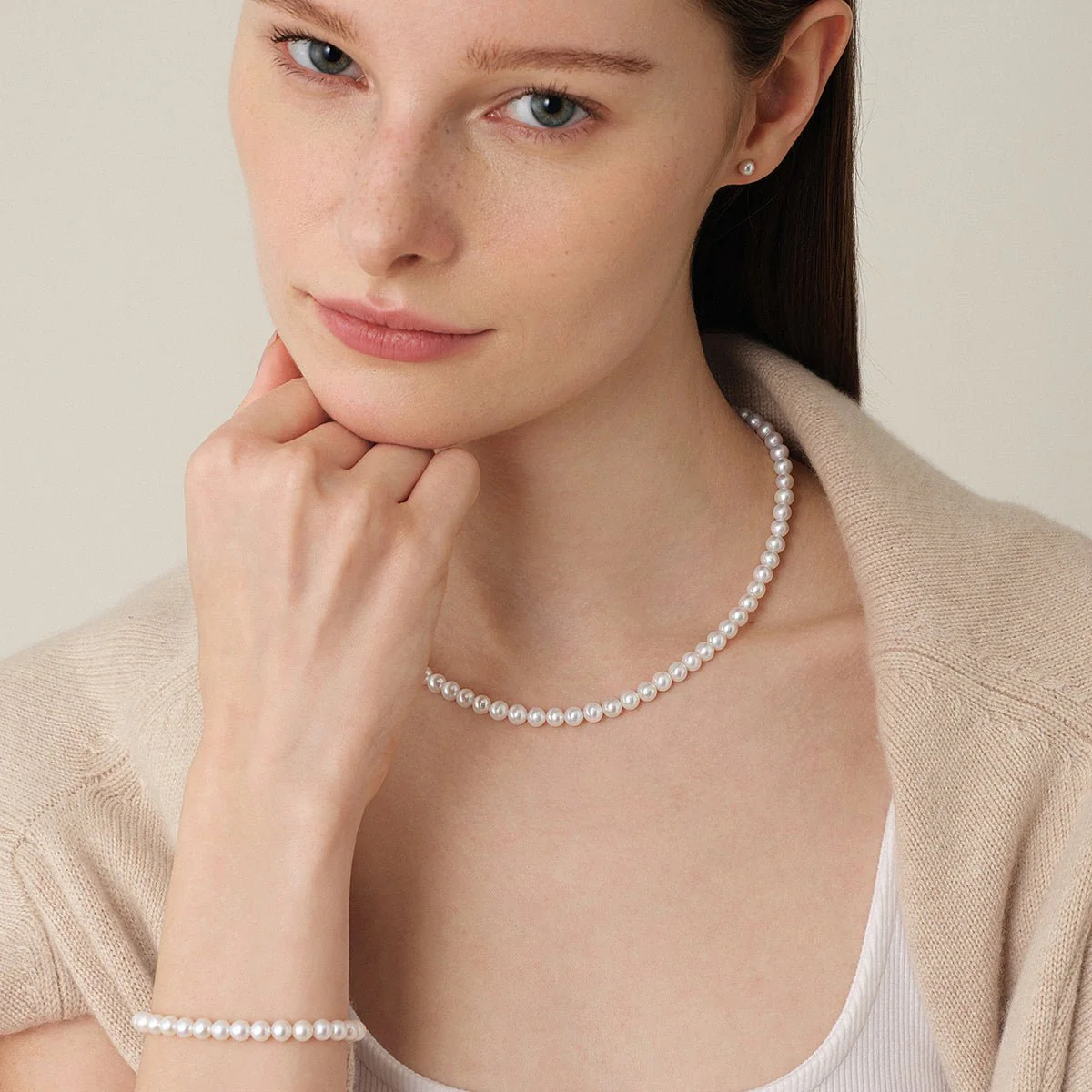 Freshwater Pearl 925 Silver Magnetic Clasp Snap Strand Necklace - Image 9