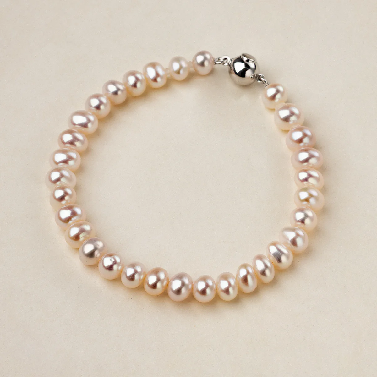 Freshwater Pearl 925 Sterling Silver Ball Clasp Versatile Bracelet - Image 4