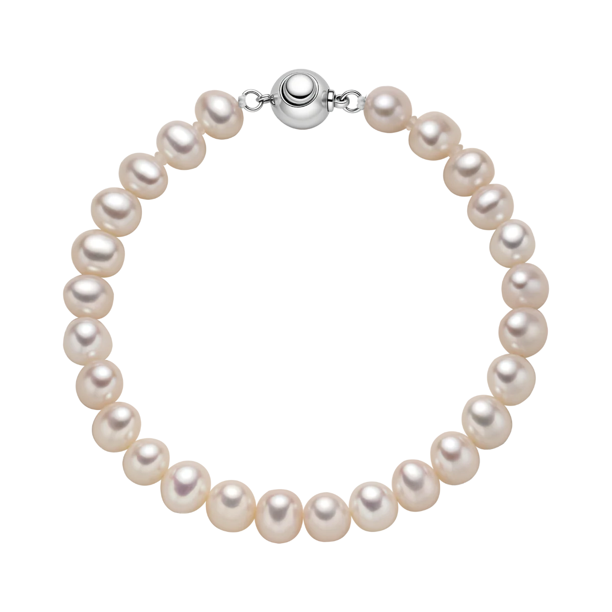 Freshwater Pearl 925 Sterling Silver Ball Clasp Versatile Bracelet - Image 5