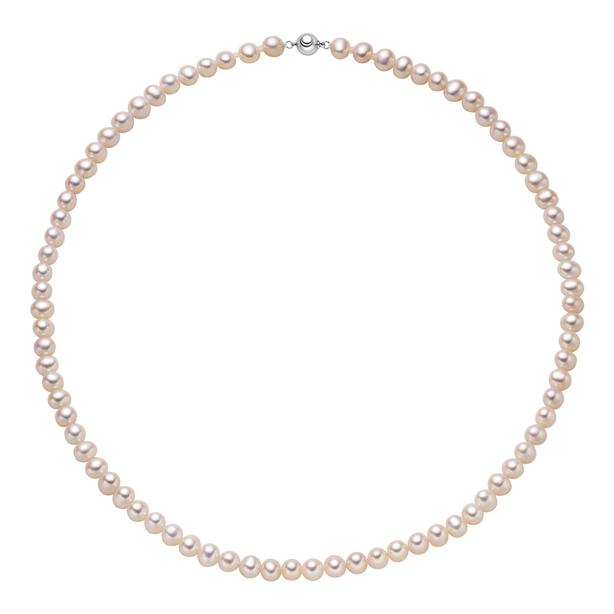 Freshwater Pearl 925 Sterling Silver Ball Clasp Versatile Necklace
