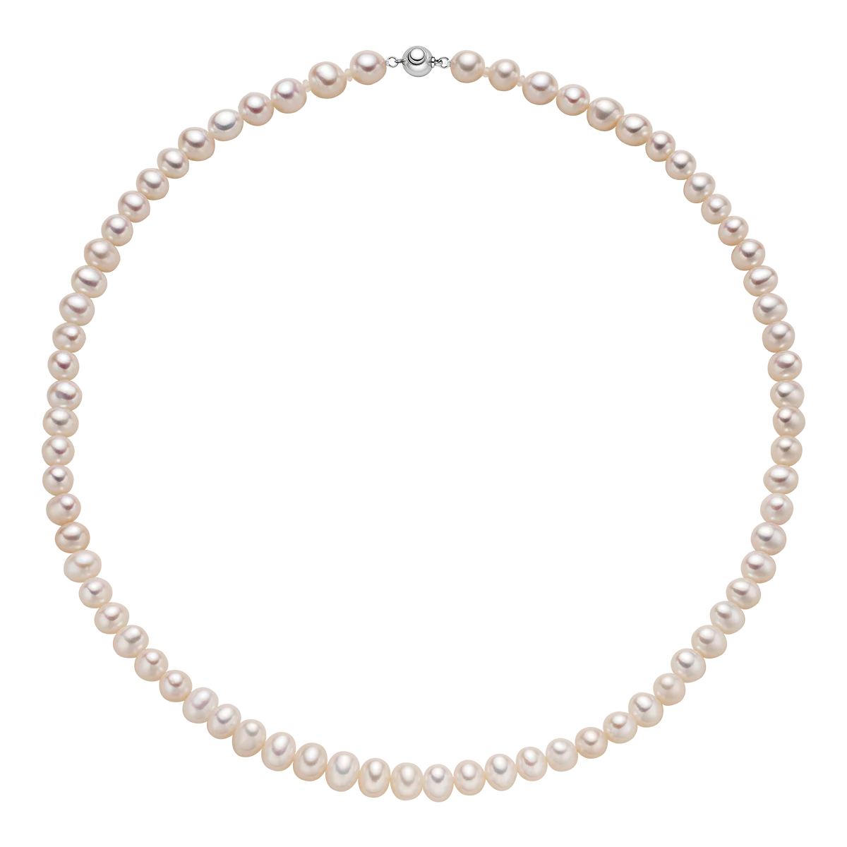 Freshwater Pearl 925 Sterling Silver Ball Clasp Versatile Necklace - Image 3