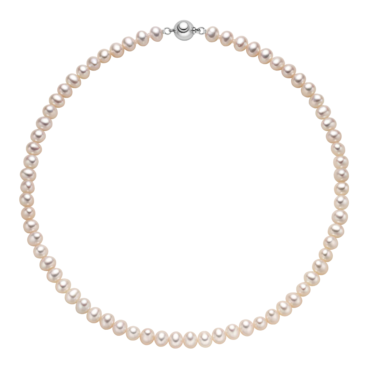Freshwater Pearl 925 Sterling Silver Ball Clasp Versatile Necklace - Image 4
